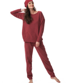 Жіночий костюм KEY LHE 729 1+LHB 729 3 темно-червоний